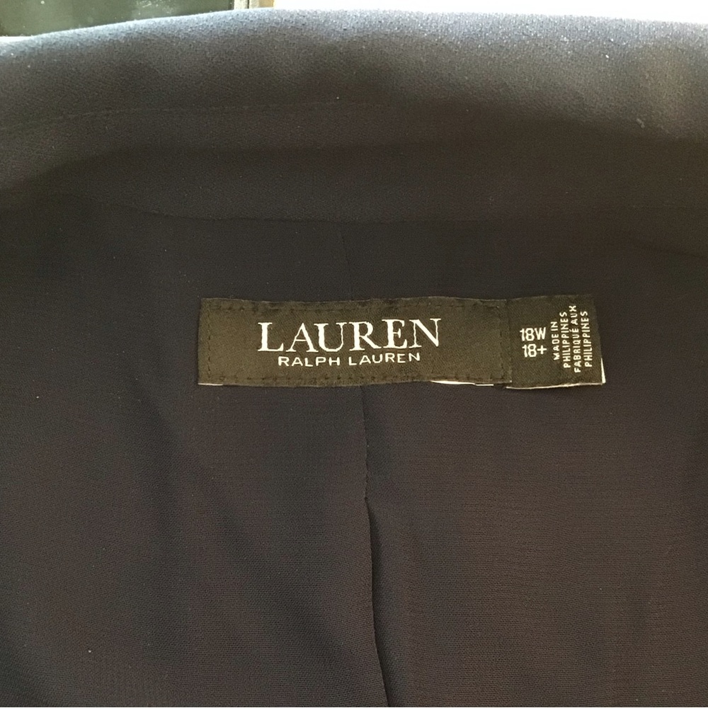 Lauren Ralph Lauren Belted Georgette Sleeveless Romper Blue Size 18W - Picture 8 of 9